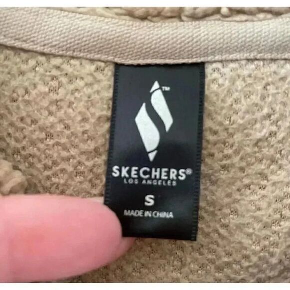 Skechers Boxy Sherpa Fleece Pullover Sweater Sweatshirt Long Sleeves SZ S # 1762 - Picture 6 of 15